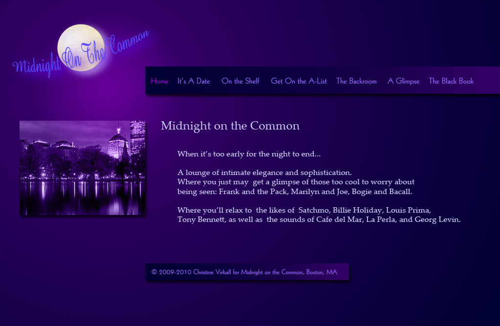 Image of Midnight On The Common website Home page
