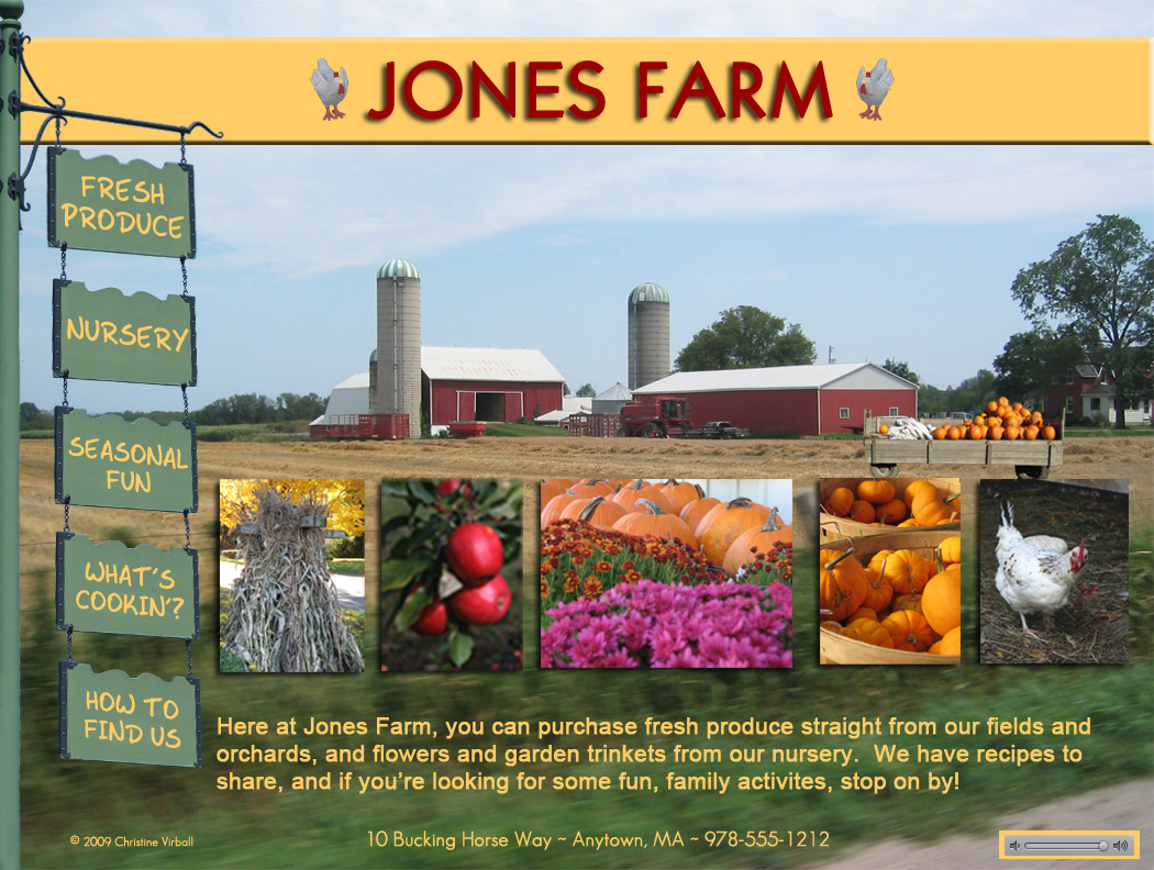 Image of Jones Farm Website screen design